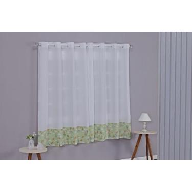 Imagem de Cortina Liz Quarto Infantil e Bebê Algodão Com Barrado Estampado Decor