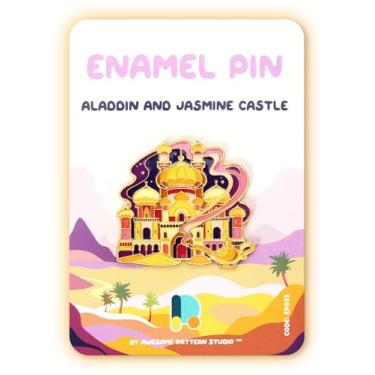 Imagem de Broche esmaltado - Aladdin and Jasmine Castle. Edição de colecionador, broche de lembrança durável e elegante para mochilas, jaquetas, chapéus e acessórios