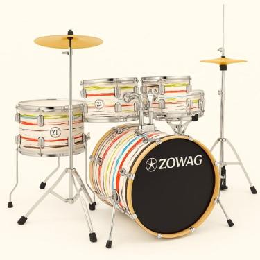 Imagem de Bateria Zowag - Z1 - Bumbo 16 -  White Funny - Completa