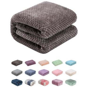 Imagem de Cobertor WONDER MIRACLE Plush Fleece Throw 127x178cm cinza