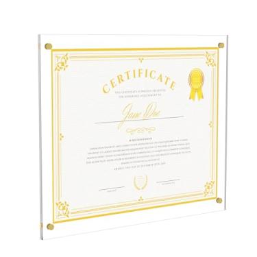 Imagem de Moldura acrílica para parede, moldura transparente para diploma, sem broca, moldura flutuante sem moldura para diploma, certificado de diploma e exibição de obras de arte, presente de formatura para