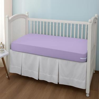 Imagem de Capa Para Colchão de Berço Malha Gel Grossa Lisa Lavável C/Zíper Ajustável Reforçada 1,30cm x 70cm (Lilás)