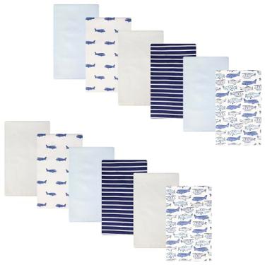 Imagem de Hudson Baby Pacote com 12 panos de flanela de algodão infantil para meninos, Born To Fly, tamanho único