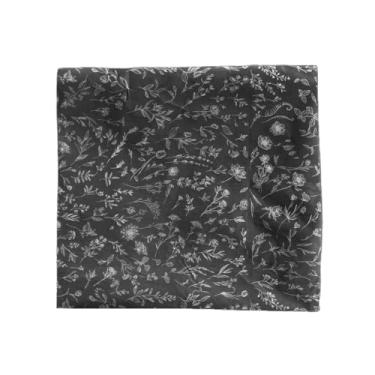 Imagem de Papel Seda Estampa Floral 100 Folhas Embalagem Sofisticada Para Loja de Roupa Cosmético Presente e Artesanato (Preta,30x68)