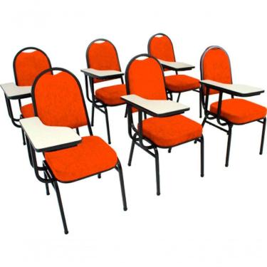 Imagem de Kit Com 6 Cadeiras Para Auditórios Linha Hotel Laranja