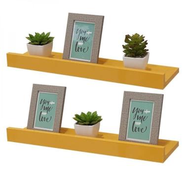 Imagem de Kit 2 Prateleiras Porta Quadros 70 X 10cm Suporte Invisível