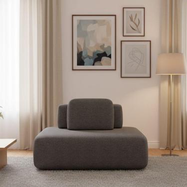 Imagem de Sofá Módulo Central 140cm Orgânico Sala Berlim Bouclê K01 - D'rossi Grafite