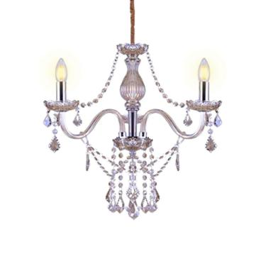 Imagem de Lustre Glam Maria Tereza Champanhe 3 Braços E14 Taschibra