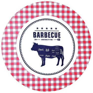 Imagem de Kit 4 Capas Para Sousplat Churrasco Vermelho 35cmx35cm