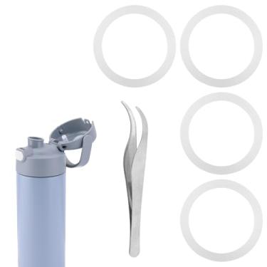 Imagem de 4 anéis de vedação de garrafa, acessórios de substituição de vedação de garrafa de água de silicone para Thermos Funtainer garrafa isolada a vácuo de aço inoxidável de 473 ml