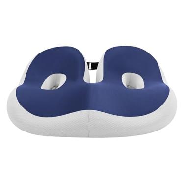 Imagem de Almofada de assento grossa respirável, almofadas de espuma de memória atualizada, almofada antiderrapante para cadeira de rodas, para aliviar a dor ciática nas costas para ficar sentado por muito