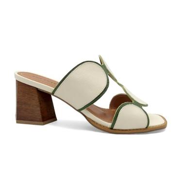 Imagem de Tamanco Feminino Infinitus Couro Salto Bloco 43306