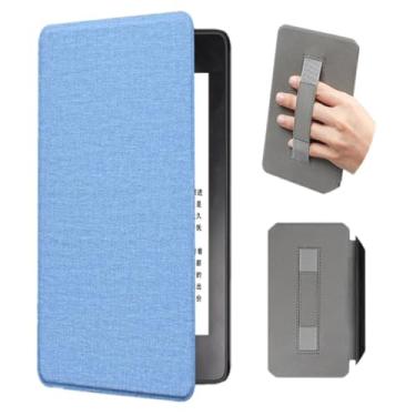 Imagem de Akacy Textura de tecido com capa de alça para Kindle paperwhite de 15.2 cm 11 geração (2022/2024, modelos C2V2L3 e RS23CV). Capa traseira de borracha TPU de silicone flexível e fina, cantos reforçados