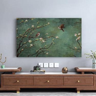 Imagem de Capa protetora contra poeira para TV interna de 32 a 65 polegadas extensível para televisões/computador, protetor de tela universal LCD/LED, quarto, sala de estar, arte decorativa-flor4||80 polegadas