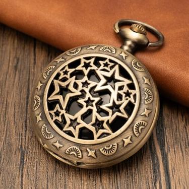 Imagem de Kchss Espelho de obsidiana preto natural para adivinhação, meditação, bruxaria, presentes de bruxa, decoração Cthulhu multi estrela bronze