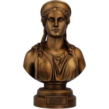Imagem de Estátua Busto Cornélia Africana - Matrona Romana (Cor Cobre Antigo)