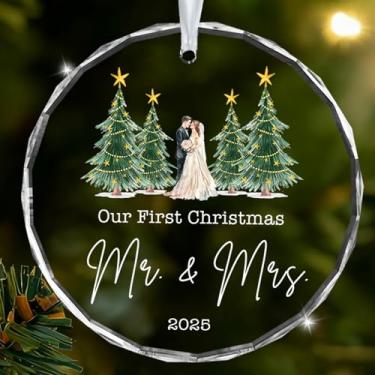 Imagem de CWIOQPYI Presentes de casamento para casais 2025, enfeite de vidro para noiva e noivo para decoração de carro recém-casado, presentes de Sr. e Sra. Presentes para recém-casados - A08