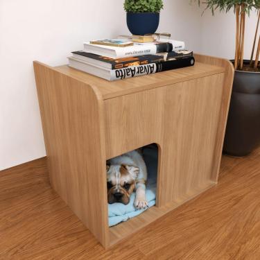 Imagem de Mesa De Cabeceira Cama Pet Cães 45x45x40 Amadeirado