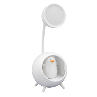 Imagem de Luminaria De Mesa Decorativa Usb Portatil Articulavel Abajur Para Leitura Estudo Patinho Branco