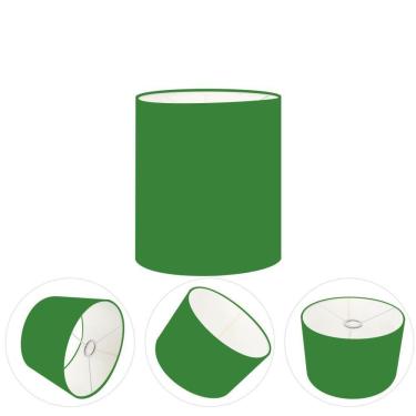 Imagem de Cúpula Abajur E Luminária Cilíndrica Vivare Cp-7001 ø13x15cm - Bocal Nacional Verde-folha