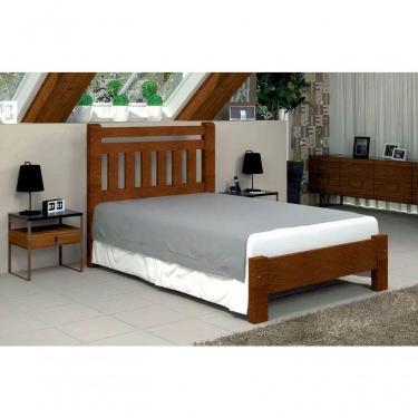 Imagem de Cama Queen Size Tokio de Madeira Maciça Angelim Pedra Tauari Castanho