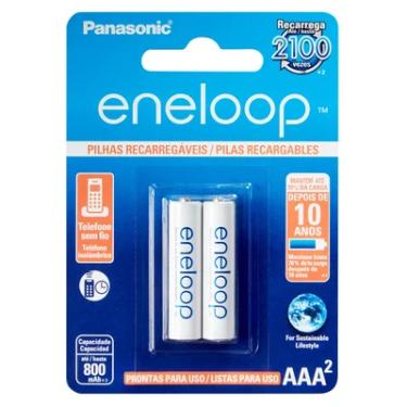 Imagem de Pilha Recarregável AAA Panasonic, 2 Unidades, 800mA - BK-4MCCE/2B