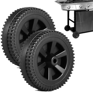 Imagem de Rodas Hdpe de 17 cm, pacote com 2 para churrasqueira a gás, acessórios para churrasqueira Charbroil - Rodas universais para fornos, compatíveis com Charbroil 463436215 463370516 463341918