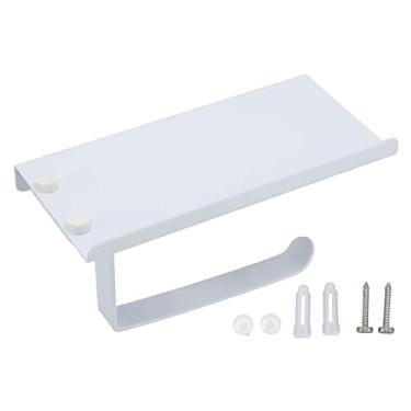 Imagem de SIWOTED Suporte de papel higiênico Prateleira de telefone em aço inoxidável antiferrugem evita escorregões Toalheiro para banheiro e cozinha