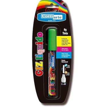 Imagem de Giz Líquido, Cortiarte, Verde, 5 mm, 8 Gramas, Ponta Dupla