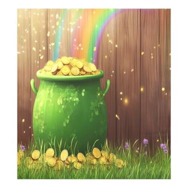 Imagem de Blueangle Dia de São Patrício Moedas Douradas Capa Magnética para Máquina de Lavar Louça, Decoração Frontal de Lava-Louça, Decalques de Armário Doméstico, Adesivos Eletrodomésticos, 58 cm C x 66 cm