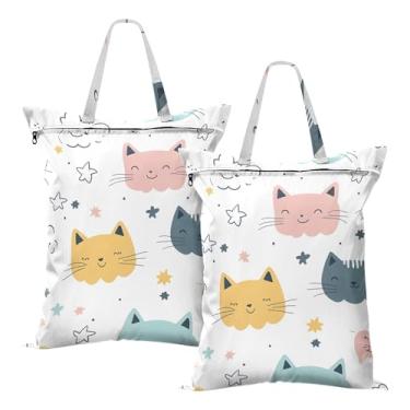 Imagem de SEHANY 2 peças de sacos grandes de lavanderia com alça, à prova d'água, bolsa de roupa para viagem e natação