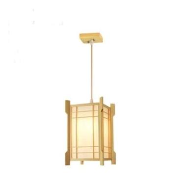 Imagem de Luminárias pendentes de madeira maciça em estilo japonês: ideais para restaurantes de sushi, casas de chá com leite, spas para os pés, banhos termais, hospedagens em áreas turísticas e salõe