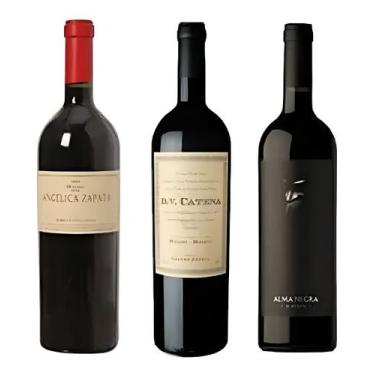 Imagem de Kit Vinhos Argentinos Angelica Sauvignon, Dv Cabernet Malbec ,Alma Neg