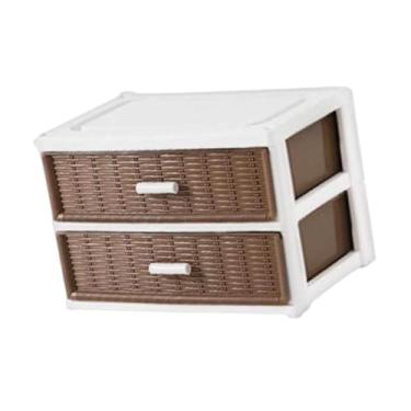 Imagem de SiaBiced Armário de armazenamento, organizador de brinquedos, recipiente de armazenamento, com gavetas para quarto de escritório, 2 Níveis