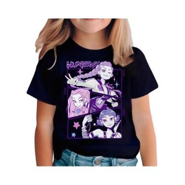 Imagem de Camiseta Infantil Kpop Demon Hunters, Manga Curta, Saja Harajuku, Para