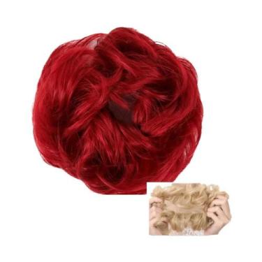 Imagem de Coque De Cabelo Sintético Cacheado Natural Para Mulheres, Extensões De