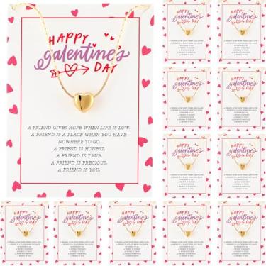 Imagem de Tondiamo 12 conjuntos de colar de dia de Galentine apresenta corrente de coração de ouro para melhor amiga dos namorados presente de amizade para amigos gargantilha da sorte ajustável para mulheres