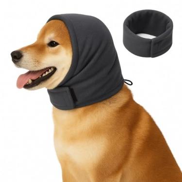 Imagem de Moletom com capuz calmante para cães, protetores de ouvido ajustáveis para proteção contra ruído, cobertura de cabeça para alívio da ansiedade de urdidura da cabeça, hematoma, cuidados e secagem