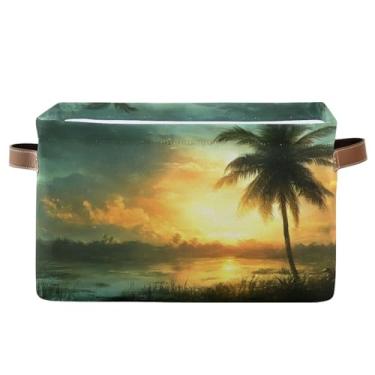 Imagem de WELLDAY Cesto de armazenamento paisagem ao anoitecer cesto organizador organizador de prateleiras 1 peça