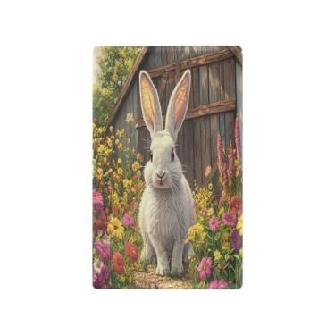 Imagem de CEBUGI Placa de cobertura de interruptor de luz, capa de tomada dupla de coelho branco, capa de placa de parede inquebrável, tamanho padrão 11 x 6 cm