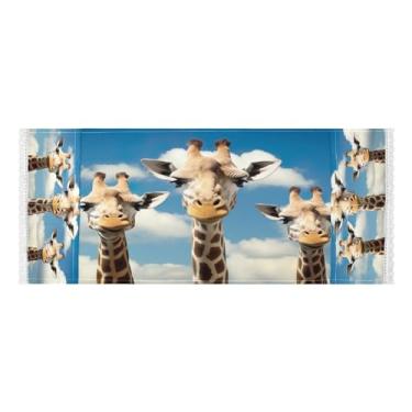 Imagem de Wassud Três girafas (2) capas de lavadora e secadora, protetor de lavadora com sacos de armazenamento, capa de geladeira à prova de poeira com bolsos para lavanderia doméstica, cozinha, 120 x 55 cm