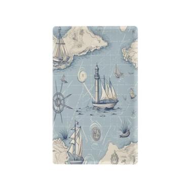 Imagem de Wassud Placa de cobertura de interruptor de luz de mapa náutico, 1 capa de tomada em branco placa de parede decorativa decoração de casa sala de estar quarto