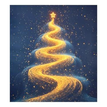 Imagem de STAYTOP Capa magnética brilhante para máquina de lavar louça, árvore de Natal e estrelas, 58 x 66 cm, capa decorativa para geladeira para porta da frente, adesivo, máquina de lavar, painel de