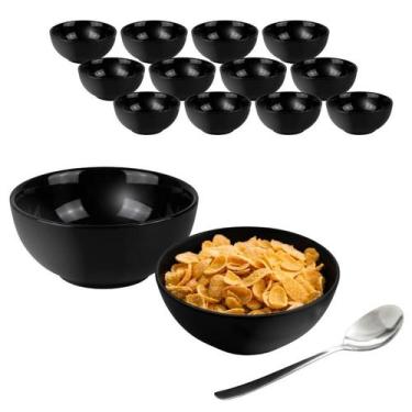 Imagem de Kit 12 Tigela Bowl De Vidro Redonda Sobremesa Preto Opaline - CLICK HO