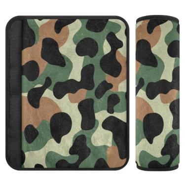 Imagem de Burbuja Capa para cinto de segurança de carro camuflada, macio, confortável, protetor de cinto de segurança para alça de ombro de assento, 1 par médio