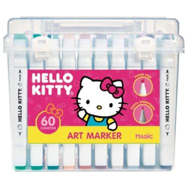 Imagem de Hello Kitty 60 Cores – Kit de Canetas Art Marker Dupla Ponta com Estojo de acrílico