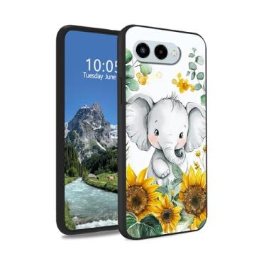Imagem de DIGTIALL Capa de bebê elefante girassol para T-Mobile Revvl 8/T Phone 3 5G 6,2 polegadas, capa protetora de silicone TPU macio e fina, antiderrapante e design à prova de choque para Revvl 8