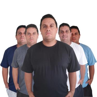 Imagem de Kit 5 Camisetas Plus Size Masculina De Algodão Camiseta G1 G2 G3 G4-Masculino