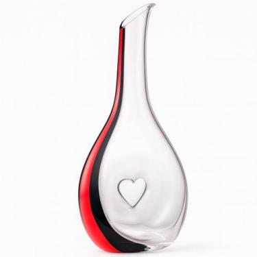 Imagem de Decanter de Vinho Pintado Preto e Vermelho Vitino Color Heart 900ml