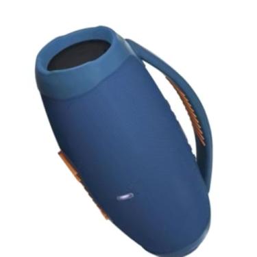 Imagem de CAIXA DE SOM BLUETOOTH BOMBOX3 AZUL POTENTE PORTÁTIL SOM ALTO GRAVE REFORÇADO